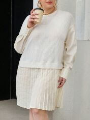 Акція на Плаття в'язане міді осіннє тепле жіноче SHEIN GD-00135717 XL Молочне від Rozetka