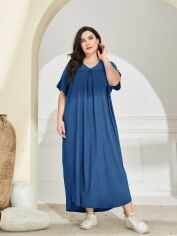 Акція на Плаття довге літнє жіноче SHEIN GD-00136993 XL Сіро-синє від Rozetka