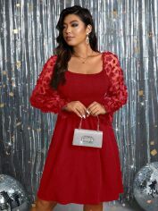 Акція на Плаття міді літнє жіноче SHEIN GD-00137227 XL Бордове від Rozetka