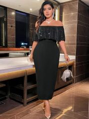 Акція на Сукня жіноча SHEIN GD-00132382 3XL Чорна від Rozetka