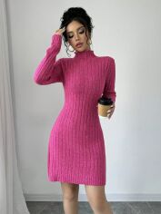 Акція на Плаття в'язане коротке зимове тепле жіноче SHEIN GD-00132610 L Рожеве від Rozetka