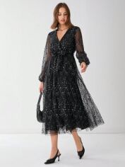 Акція на Плаття вечірнє міді літнє жіноче SHEIN GD-00132801 XS Чорне від Rozetka