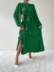 Акція на Плаття-сорочка вечірнє довге літнє жіноче SHEIN GD-00133334 L Зелене від Rozetka