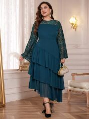 Акція на Плаття вечірнє міді літнє жіноче SHEIN GD-00133957 2XL Темно-синє від Rozetka