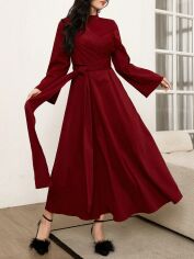Акція на Сукня жіноча SHEIN GD-00133988 M Бордова від Rozetka