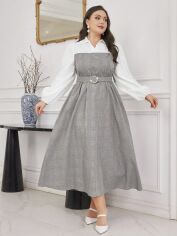 Акція на Плаття вечірнє міді осіннє жіноче SHEIN GD-00137114 XL Комбіноване від Rozetka
