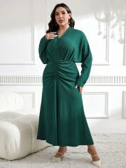 Акція на Плаття вечірнє міді осіннє жіноче SHEIN GD-00132607 XL Зелене від Rozetka