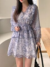 Акція на Плаття коротке літнє жіноче SHEIN GD-00133224 XL Синє від Rozetka