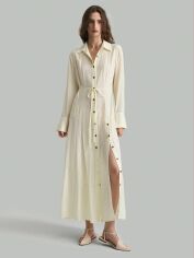 Акція на Плаття-сорочка довге літнє жіноче SHEIN GD-00133261 M Айворі від Rozetka