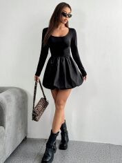 Акція на Плаття в'язане коротке осіннє тепле жіноче SHEIN GD-00134374 L Чорне від Rozetka