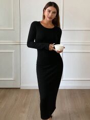 Акція на Плаття в'язане довге осіннє тепле жіноче SHEIN GD-00134409 M Чорне від Rozetka