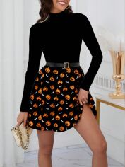 Акція на Плаття коротке осіннє жіноче SHEIN GD-00134596 M Чорне від Rozetka