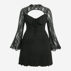 Акція на Плаття вечірнє коротке літнє жіноче SHEIN GD-00134625 4XL Чорне від Rozetka