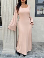 Акція на Плаття довге осіннє жіноче SHEIN GD-00134869 4XL Світло-рожеве від Rozetka