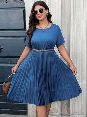 Акція на Плаття коротке літнє жіноче SHEIN GD-00134920 3XL Синє від Rozetka