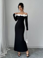 Акція на Плаття довге осіннє жіноче SHEIN GD-00135042 S Чорне від Rozetka