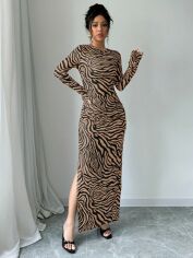 Акція на Плаття довге літнє жіноче SHEIN GD-00135111 S Кавове від Rozetka