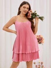 Акція на Плаття коротке літнє жіноче SHEIN GD-00137288 XL Світло-рожеве від Rozetka