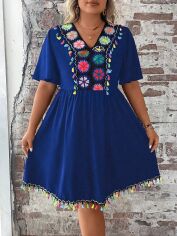 Акція на Плаття міді літнє жіноче SHEIN GD-00136004 XL Синє від Rozetka