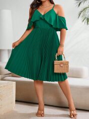 Акція на Плаття міді літнє жіноче SHEIN GD-00137531 XL Темно-зелене від Rozetka