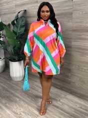 Акція на Плаття коротке літнє жіноче SHEIN GD-00136030 XL Комбіноване від Rozetka