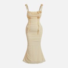 Акція на Сукня жіноча SHEIN GD-00132421 XL Кремова від Rozetka