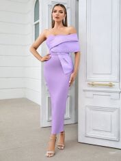 Акція на Плаття вечірнє міді літнє жіноче SHEIN GD-00132563 S Бузкове від Rozetka