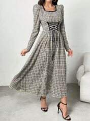 Акція на Плаття довге літнє жіноче SHEIN GD-00132751 XL Чорно-біле від Rozetka
