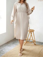 Акція на Плаття міді осіннє жіноче SHEIN GD-00137159 XL Кремове від Rozetka