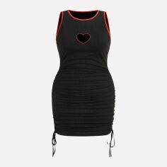 Акція на Плаття коротке літнє жіноче SHEIN GD-00135872 XL Чорне від Rozetka