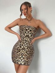 Акція на Плаття вечірнє коротке літнє жіноче SHEIN GD-00134939 M Коричневе від Rozetka