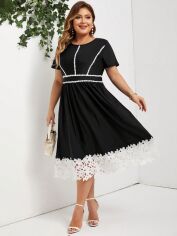 Акція на Плаття міді літнє жіноче SHEIN GD-00137245 XL Чорне від Rozetka