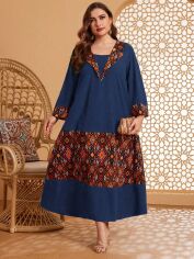 Акція на Плаття вечірнє довге осіннє жіноче SHEIN GD-00135819 XL Темно-синє від Rozetka