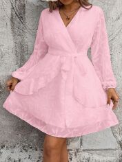 Акція на Плаття коротке літнє жіноче SHEIN GD-00135853 XL Рожеве від Rozetka