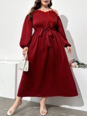 Акція на Плаття вечірнє довге літнє жіноче SHEIN GD-00135905 XL Бордове від Rozetka