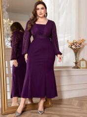 Акція на Плаття вечірнє довге осіннє жіноче SHEIN GD-00137453 XL Пурпурове від Rozetka