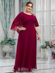 Акція на Плаття вечірнє довге літнє жіноче SHEIN GD-00135539 XL Бордове від Rozetka