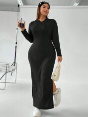 Акція на Плаття довге осіннє жіноче SHEIN GD-00137026 XL Чорне від Rozetka