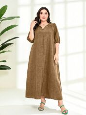 Акція на Плаття довге літнє жіноче SHEIN GD-00137053 XL Бежеве від Rozetka
