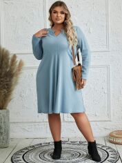 Акція на Плаття міді літнє жіноче SHEIN GD-00135626 XL Сіро-блакитне від Rozetka