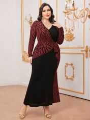 Акція на Плаття вечірнє довге осіннє жіноче SHEIN GD-00137093 XL Комбіноване від Rozetka