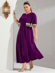 Акція на Плаття вечірнє міді літнє жіноче SHEIN GD-00137096 XL Пурпурове від Rozetka