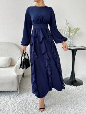 Акція на Плаття вечірнє довге літнє жіноче SHEIN GD-00131847 XL Темно-синє від Rozetka