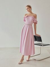 Акція на Плаття вечірнє довге літнє жіноче SHEIN GD-00132299 S Світло-рожеве від Rozetka