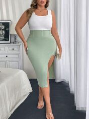 Акція на Плаття міді літнє жіноче SHEIN GD-00132309 2XL М'ятне від Rozetka