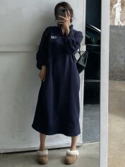 Акція на Плаття міді зимове тепле жіноче SHEIN GD-00132491 L Темно-синє від Rozetka