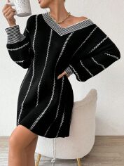 Акція на Плаття в'язане коротке зимове тепле жіноче SHEIN GD-00132571 L Чорне від Rozetka
