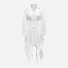 Акція на Плаття-сорочка міді літнє жіноче SHEIN GD-00132760 XS Біле від Rozetka