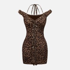 Акція на Плаття коротке літнє жіноче SHEIN GD-00133232 M Коричневе від Rozetka