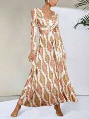 Акція на Плаття міді літнє жіноче SHEIN GD-00133350 XL Бежеве від Rozetka